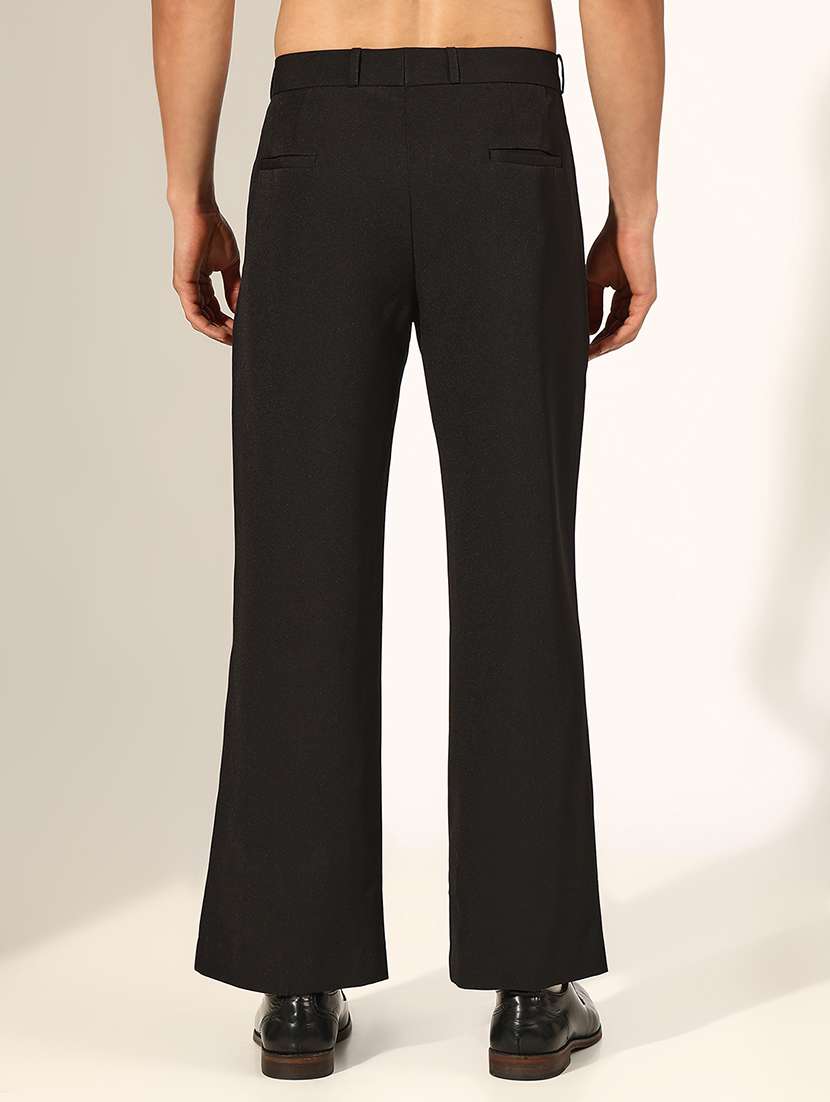 men solid low rise bootcut trouser - 22244248 -  Standard Image - 3