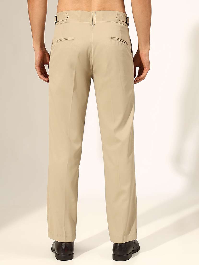 men solid low rise formal trouser - 22244249 -  Standard Image - 3