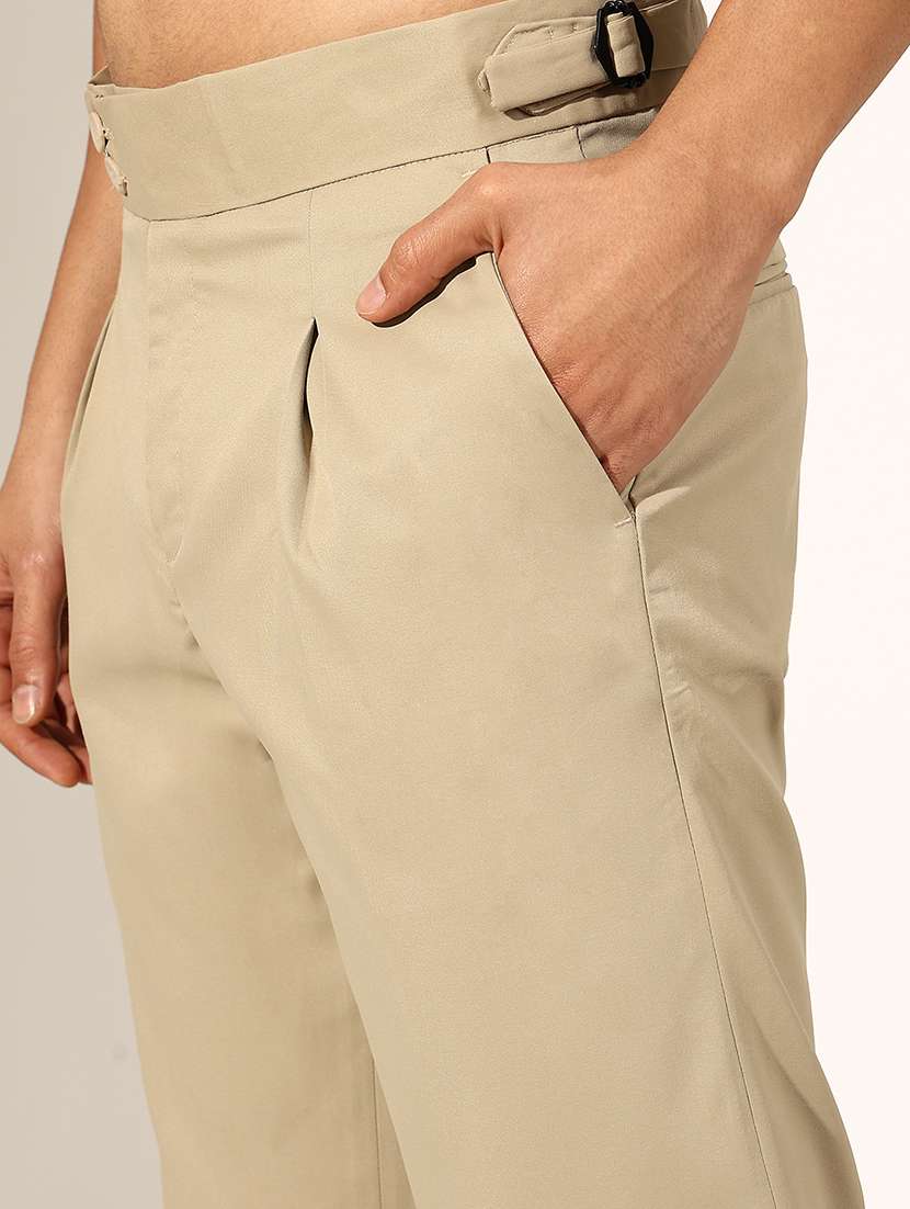 men solid low rise formal trouser - 22244249 -  Standard Image - 5