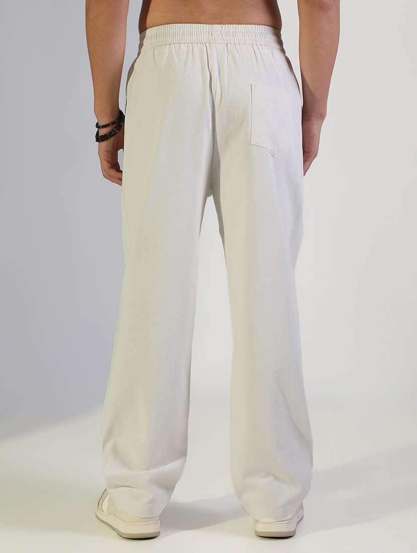 men solid mid rise straight fit chinos  - 22244255 -  Standard Image - 3