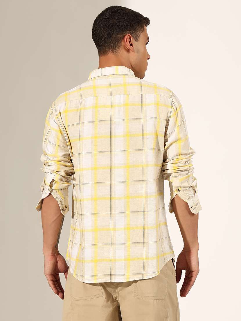 men checkered long sleeve regualr fit casual shirt - 22244269 -  Standard Image - 3