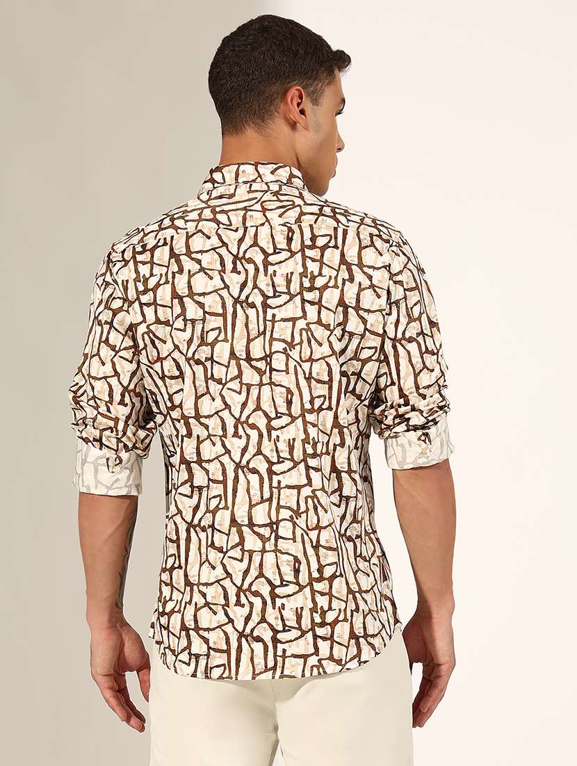 men printed long sleeve regualr fit casual shirt - 22244276 -  Standard Image - 3