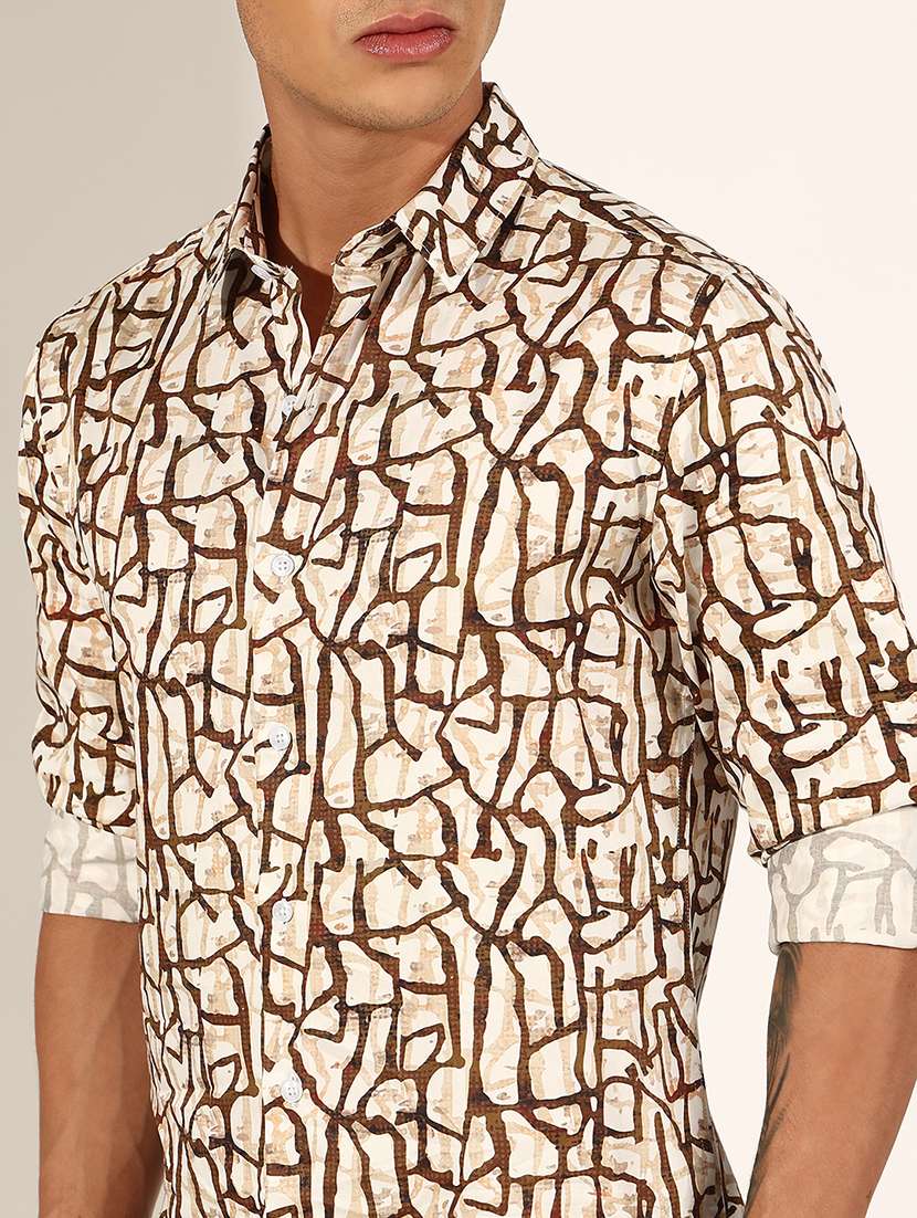 men printed long sleeve regualr fit casual shirt - 22244276 -  Standard Image - 5