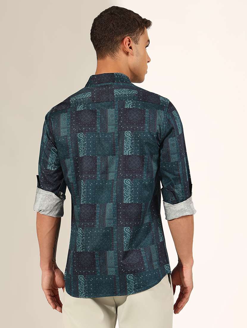men printed long sleeve regualr fit casual shirt - 22244277 -  Standard Image - 3