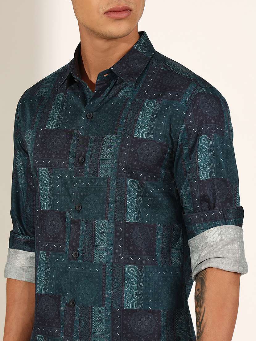 men printed long sleeve regualr fit casual shirt - 22244277 -  Standard Image - 5