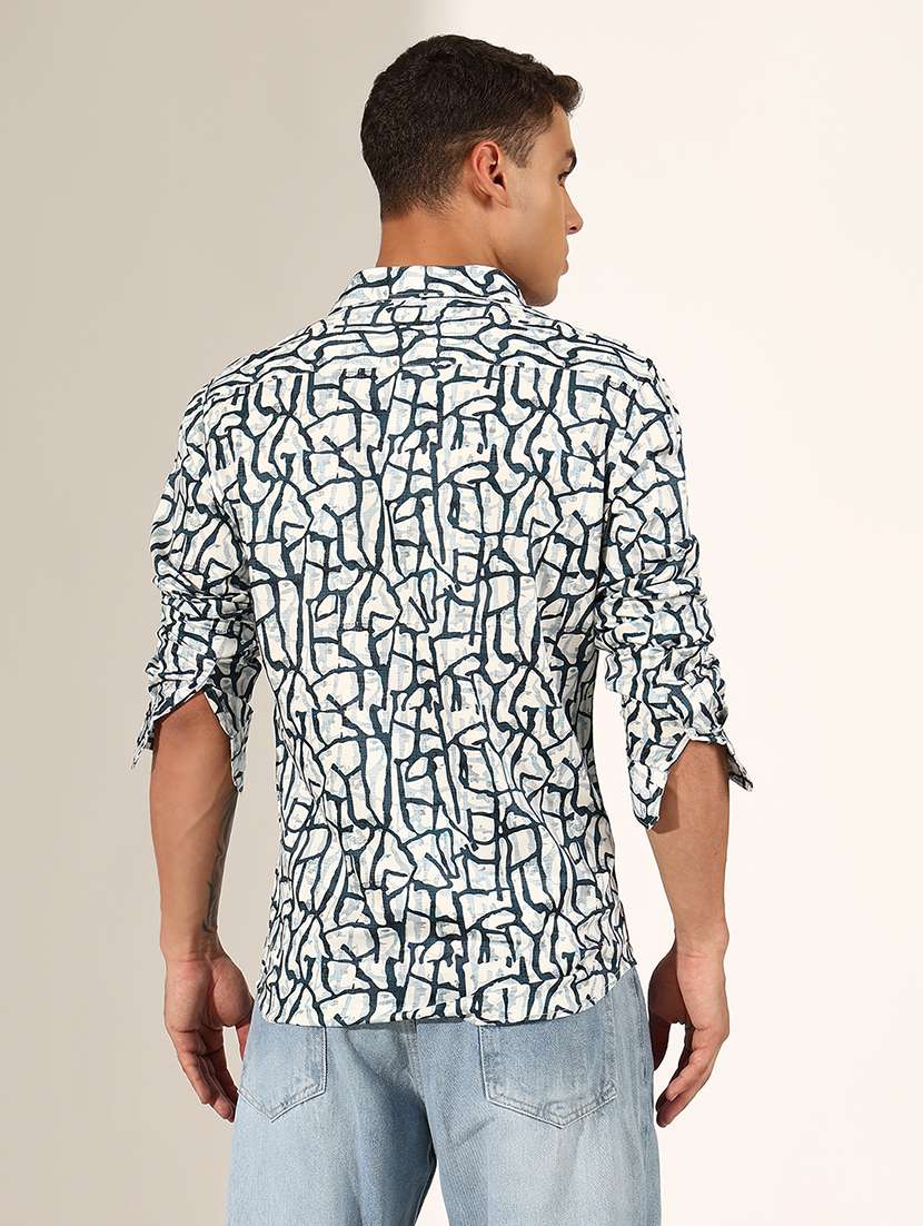 men printed long sleeve regualr fit casual shirt - 22244278 -  Standard Image - 3