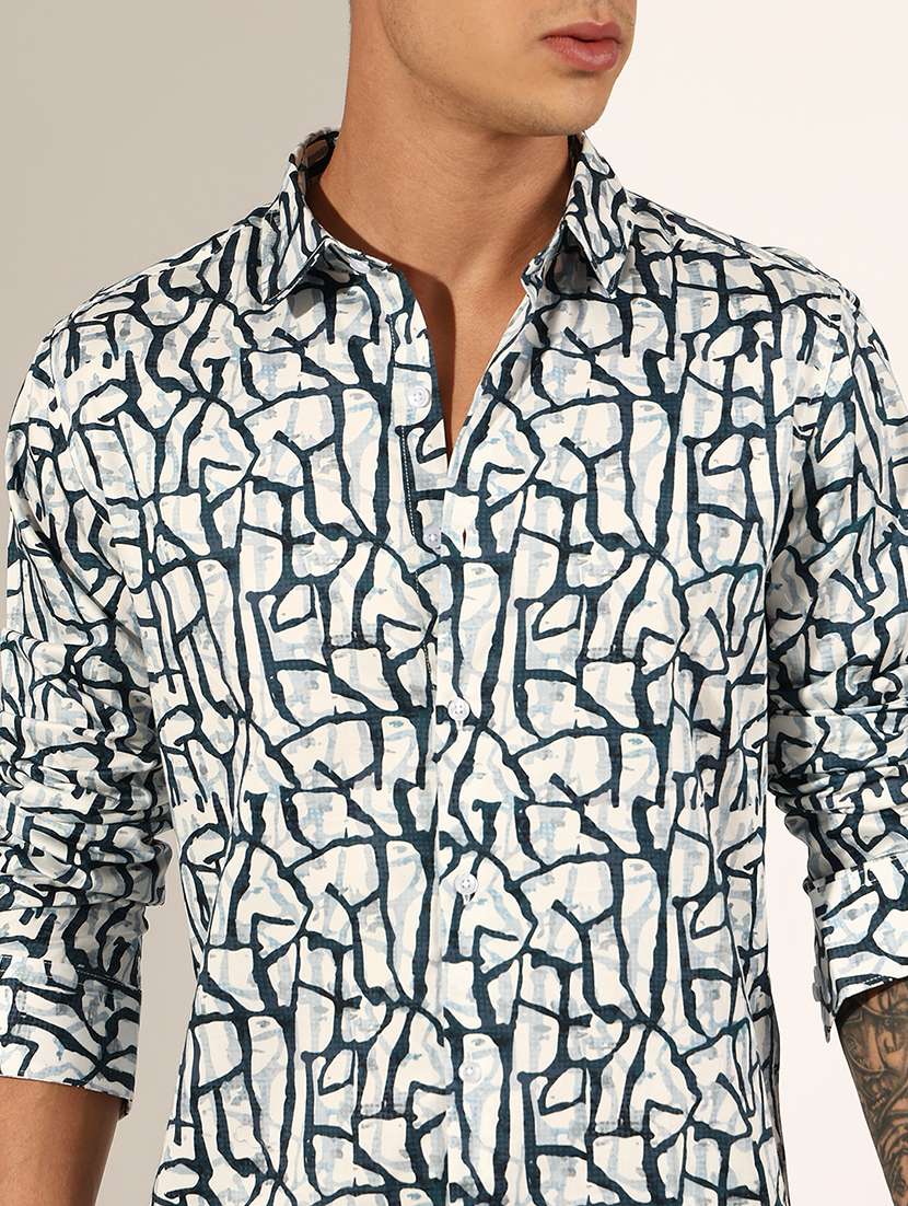 men printed long sleeve regualr fit casual shirt - 22244278 -  Standard Image - 5