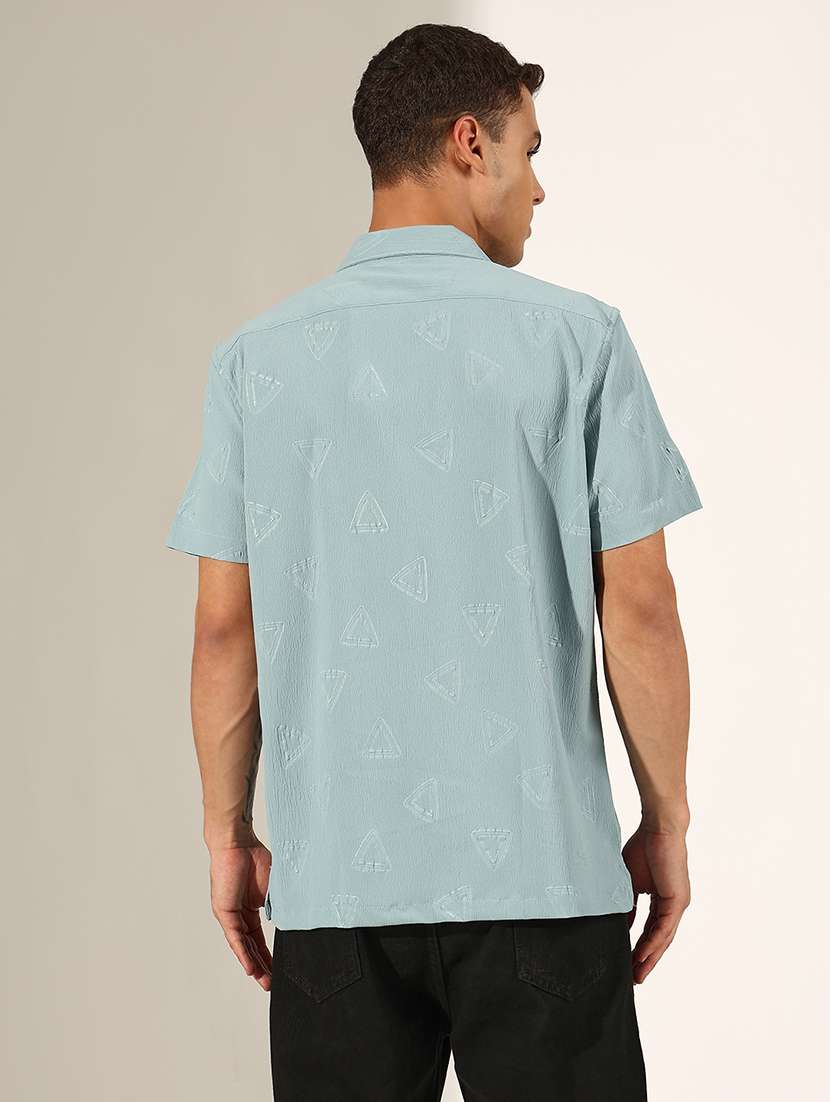 men self design short sleeve loose fit casual shirt - 22244284 -  Standard Image - 3