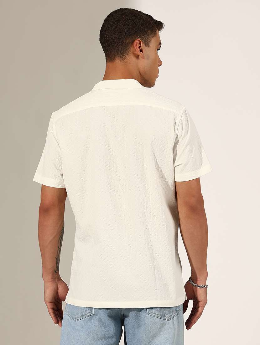 men self design short sleeve loose fit casual shirt - 22244285 -  Standard Image - 3