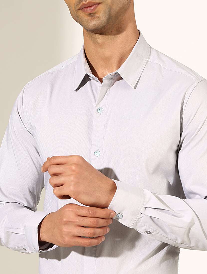 men solid long sleeve slim fit shirt - 22244291 -  Standard Image - 5
