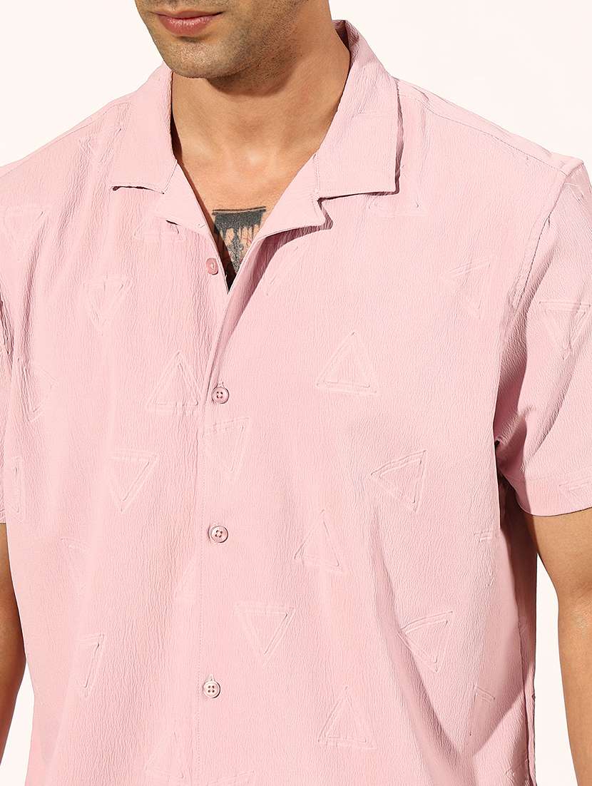 men self design short sleeve loose fit casual shirt - 22244294 -  Standard Image - 5