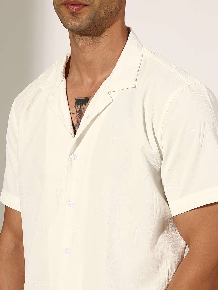 men self design short sleeve loose fit casual shirt - 22244295 -  Standard Image - 5