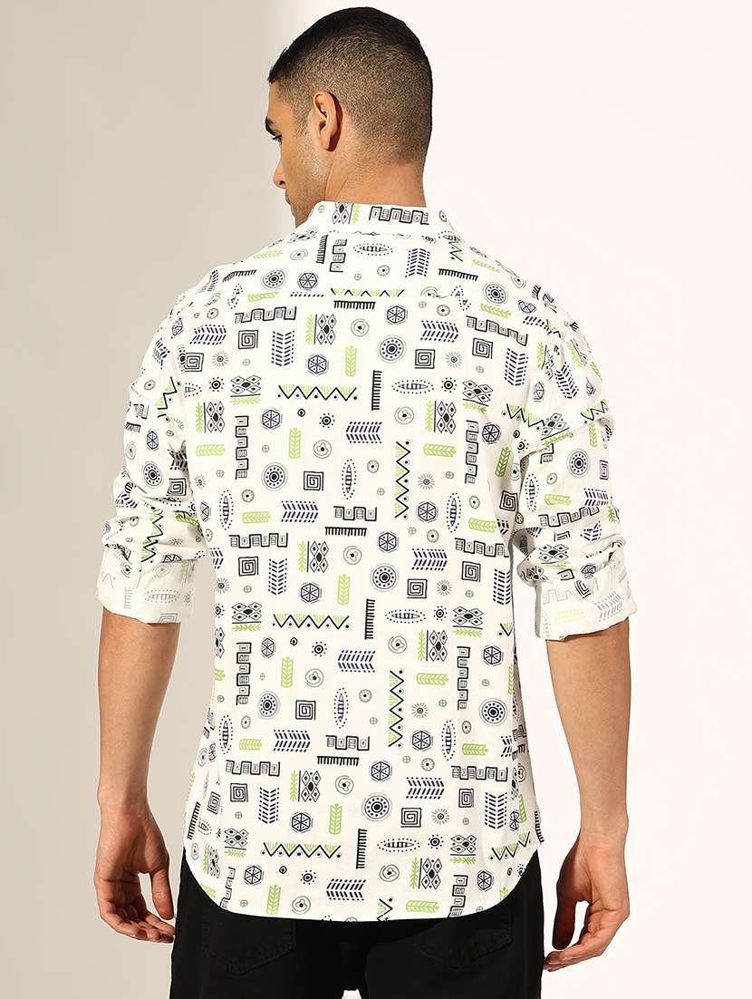 men printed long sleeve regular fit casual shirt - 22244296 -  Standard Image - 3