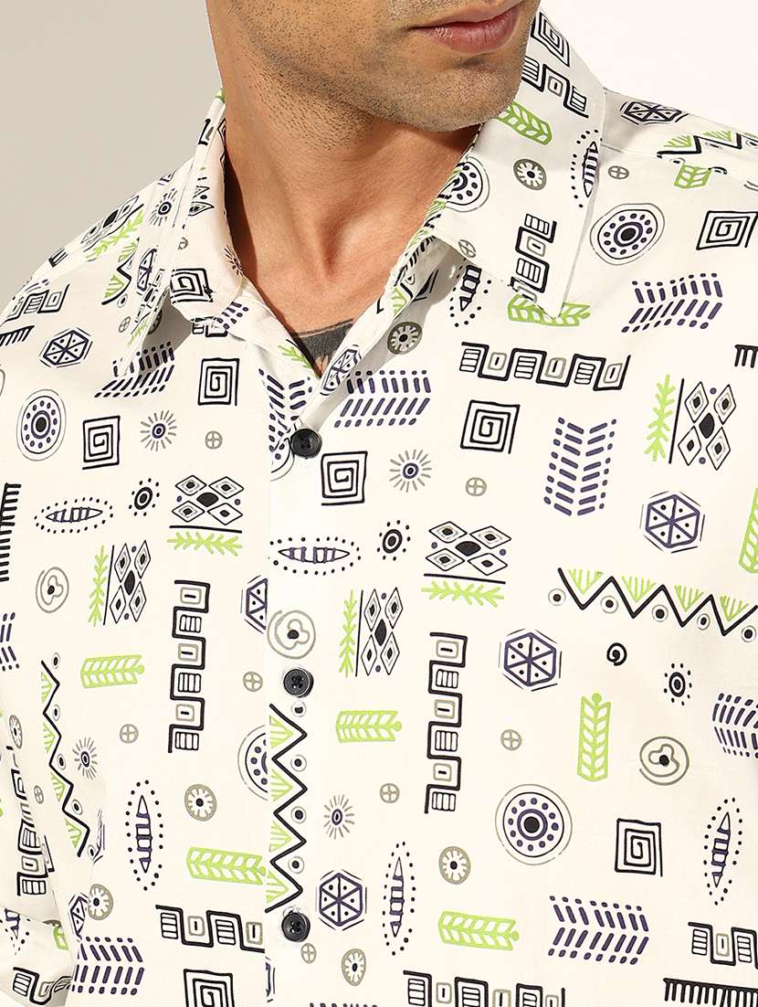 men printed long sleeve regular fit casual shirt - 22244296 -  Standard Image - 5