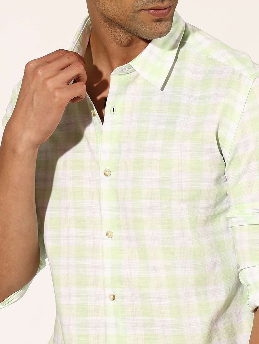 men checkered collared long sleeve shirt - 22244299 -  Standard Image - 5