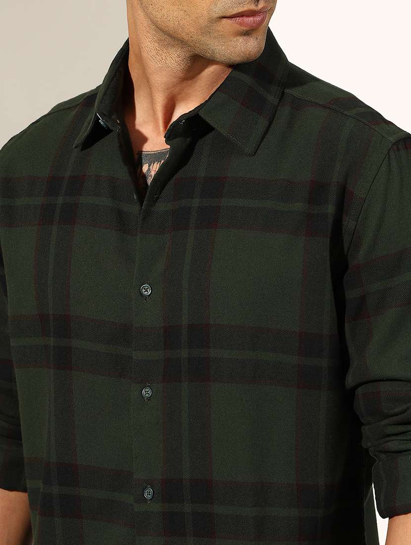 men checkered long sleeve regualr fit casual shirt - 22244300 -  Standard Image - 5