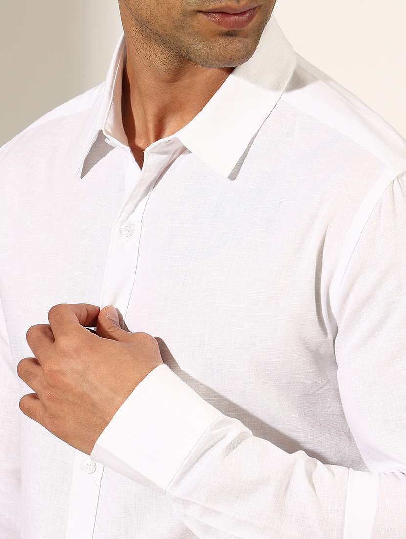 men solid collared long sleeve shirt - 22244302 -  Standard Image - 5