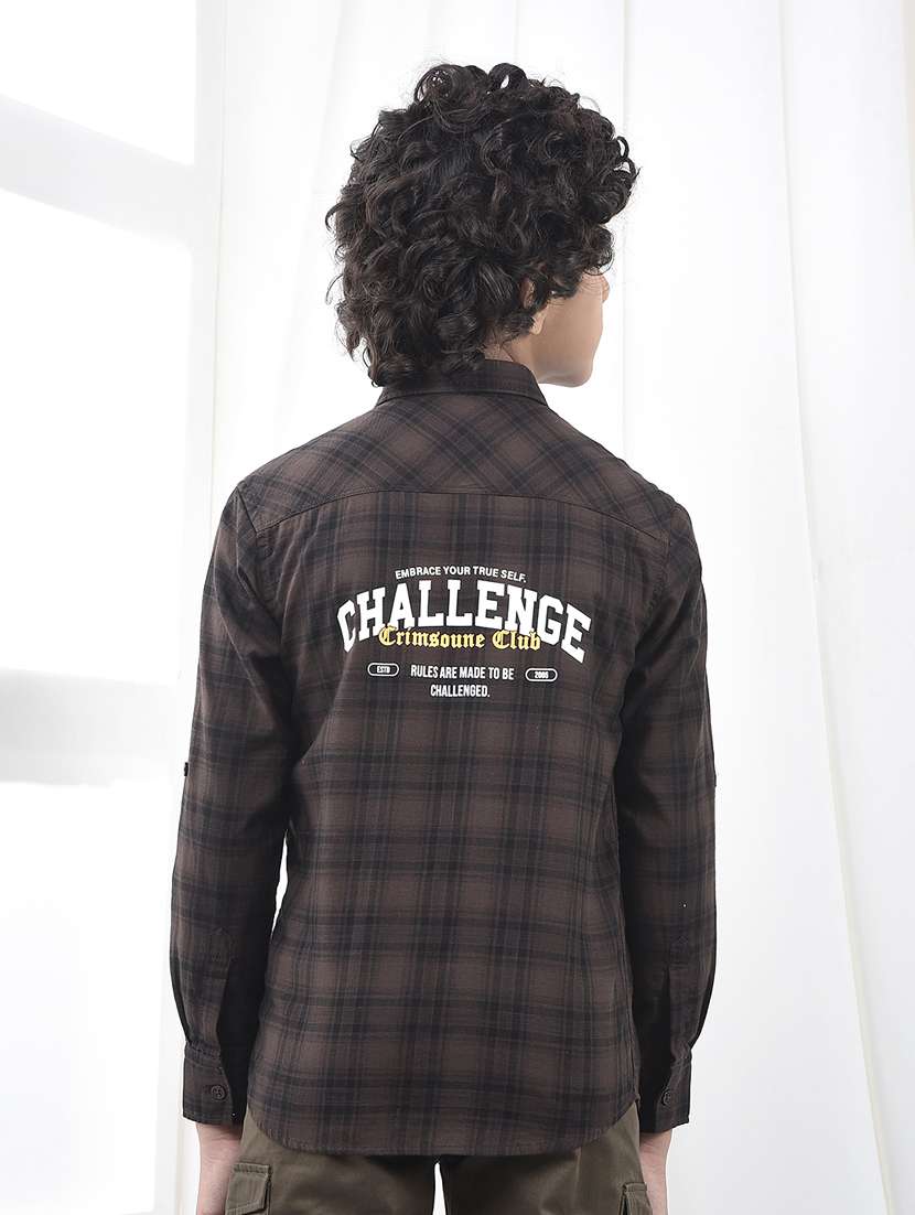 boys checkered collared long sleeve shirt - 22244307 -  Standard Image - 3