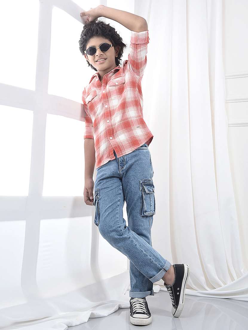 boys checkered collared long sleeve shirt - 22244309 -  Standard Image - 5