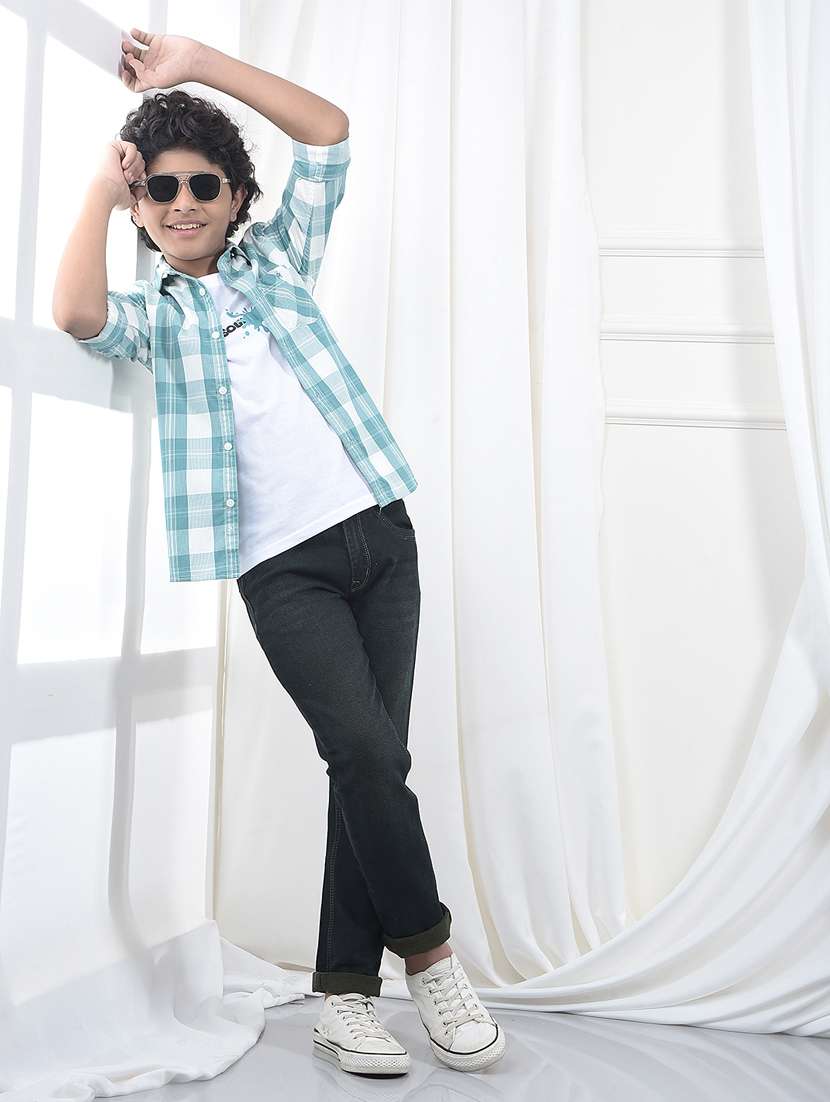 boys checkered collared long sleeve shirt - 22244311 -  Standard Image - 5