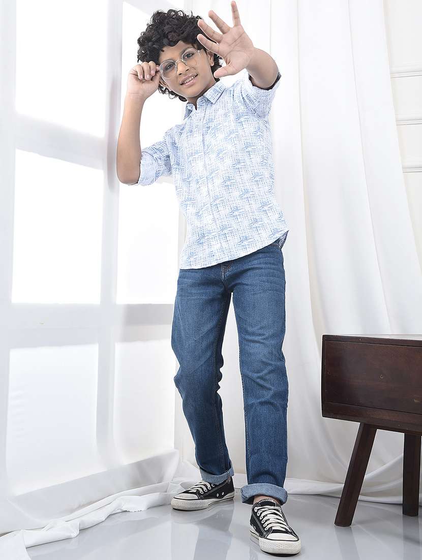 boys printed collared long sleeve shirt - 22244313 -  Standard Image - 5