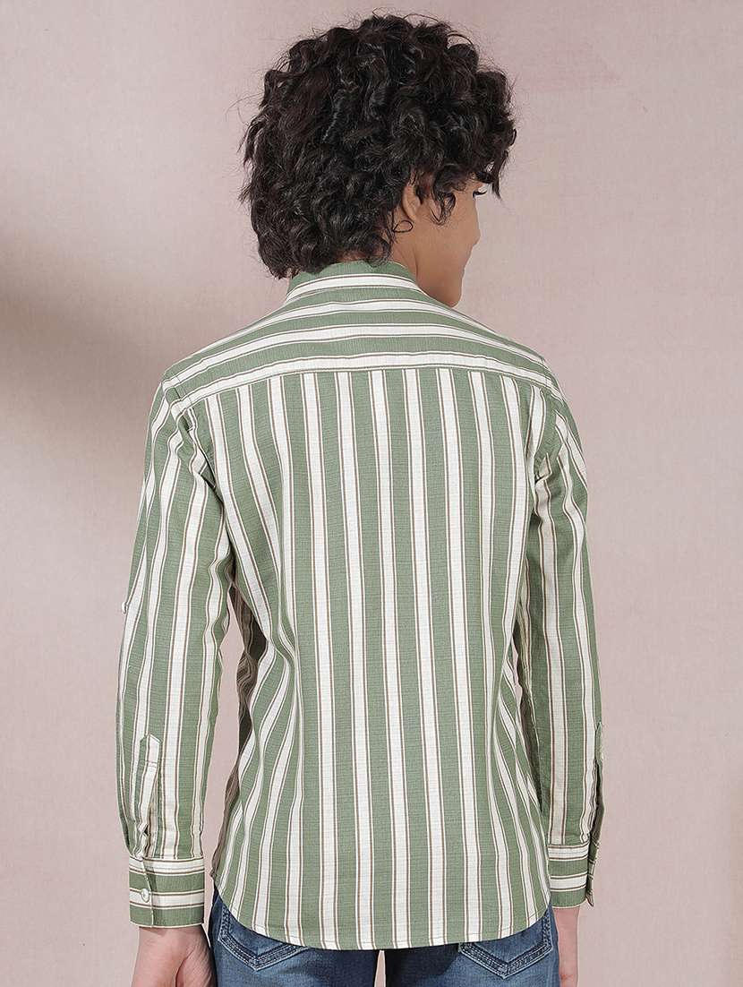 Boys Mandarin Collar Long Sleeve Shirt - 22244322 -  Standard Image - 3