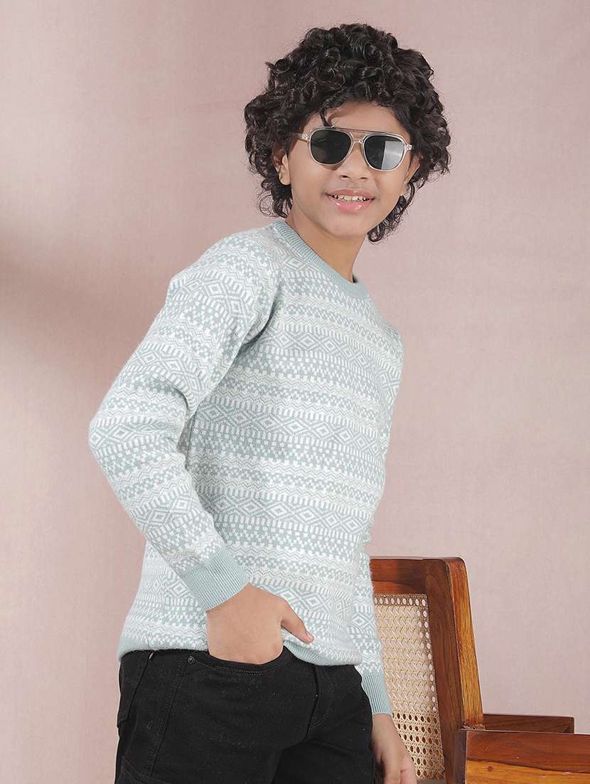 boys self designed long sleeve sweater