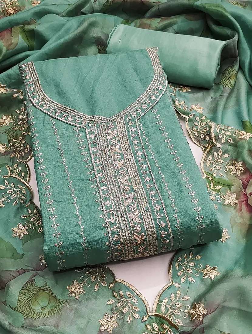 women solid with work unstitched suit set - 22244345 -  Standard Image - 3