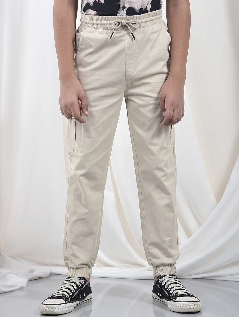 boys solid mid rise cargo