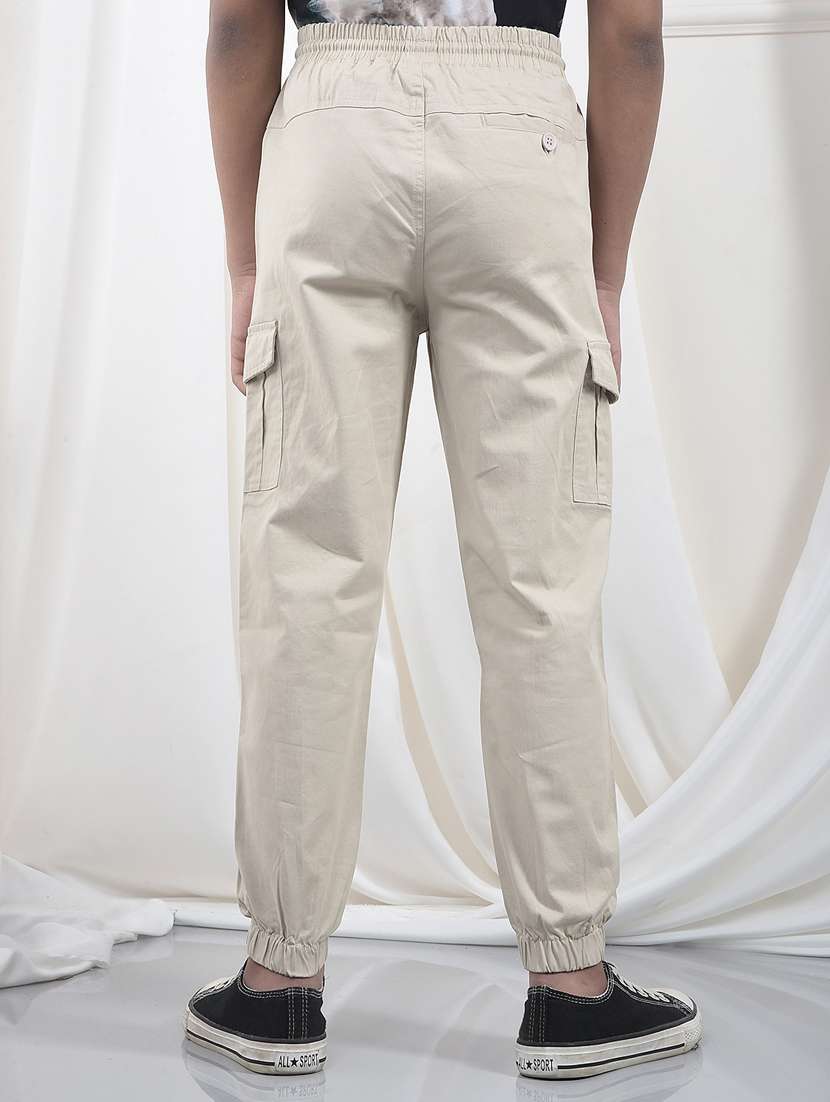 boys solid mid rise cargo - 22244351 -  Standard Image - 3