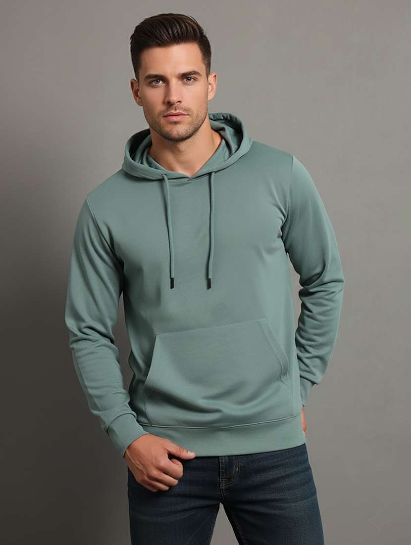 men solid long sleeve regular fit sweatshirt