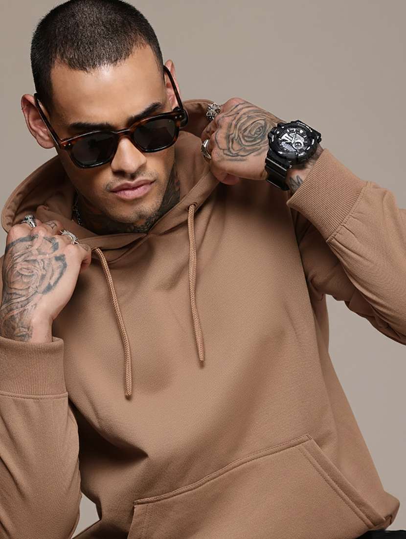 men solid long sleeve regular fit sweatshirt