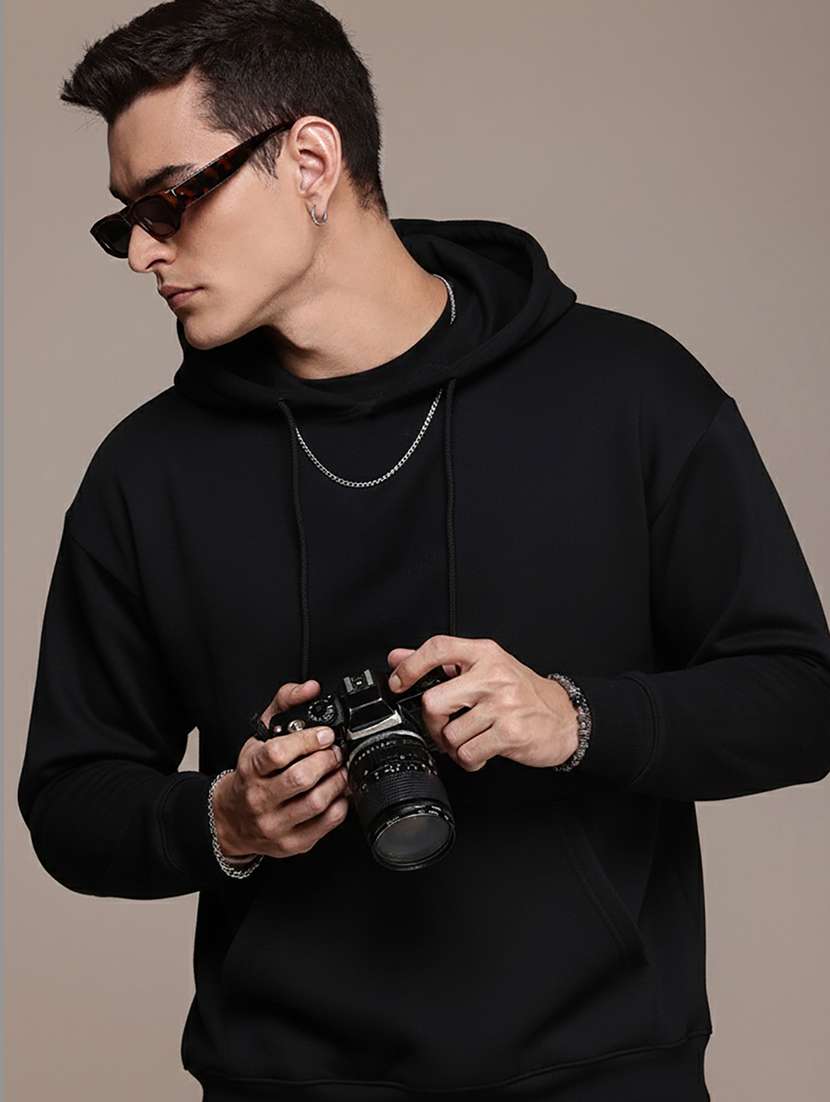 men solid long sleeve regular fit sweatshirt