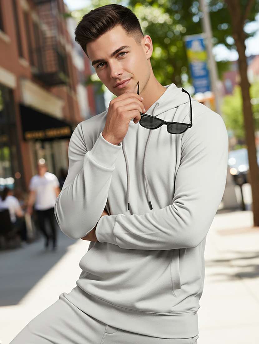 men solid long sleeve regular fit sweatshirt