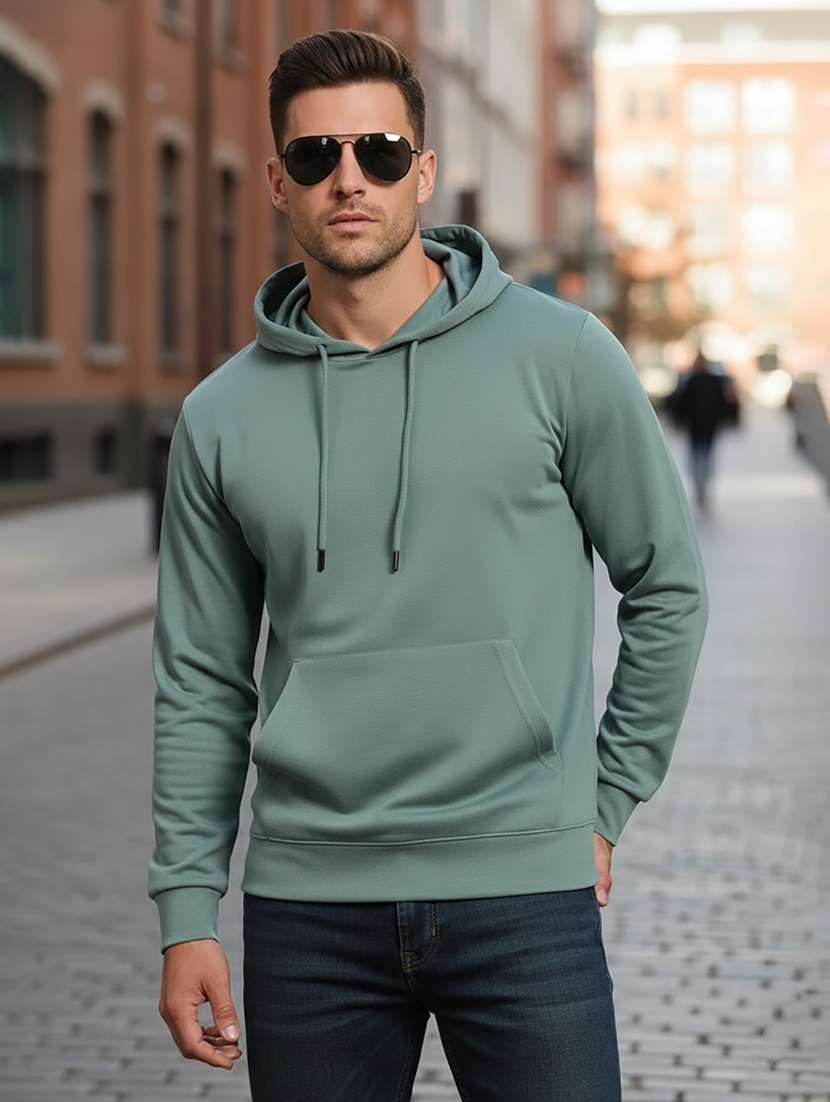 men solid long sleeve regular fit sweatshirt
