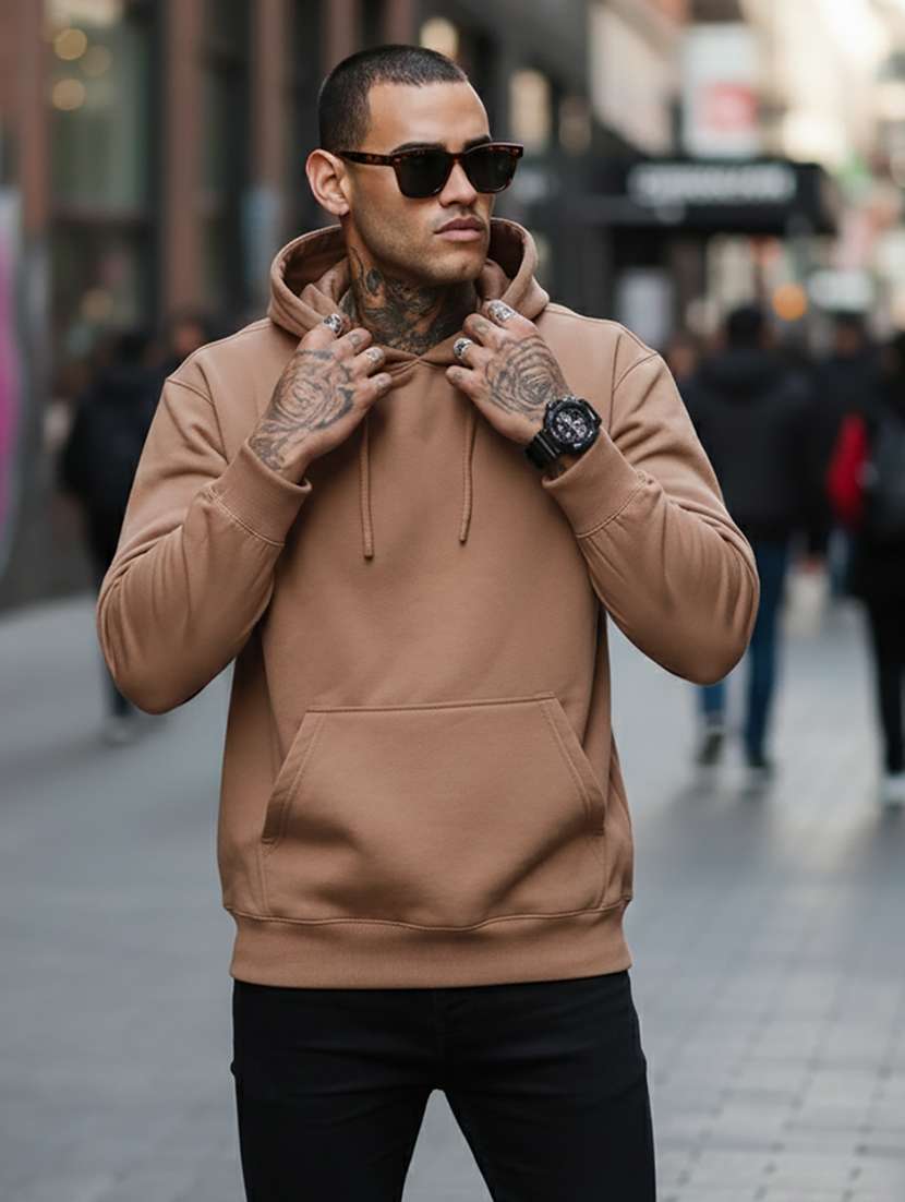 men solid long sleeve regular fit sweatshirt