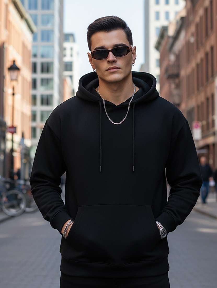 men solid long sleeve regular fit sweatshirt