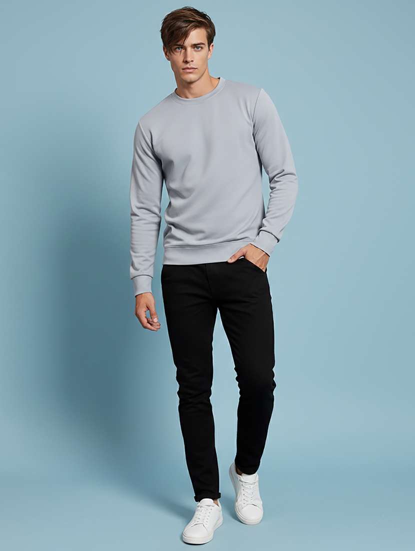 men solid long sleeve regular fit sweatshirt - 22244372 -  Standard Image - 3