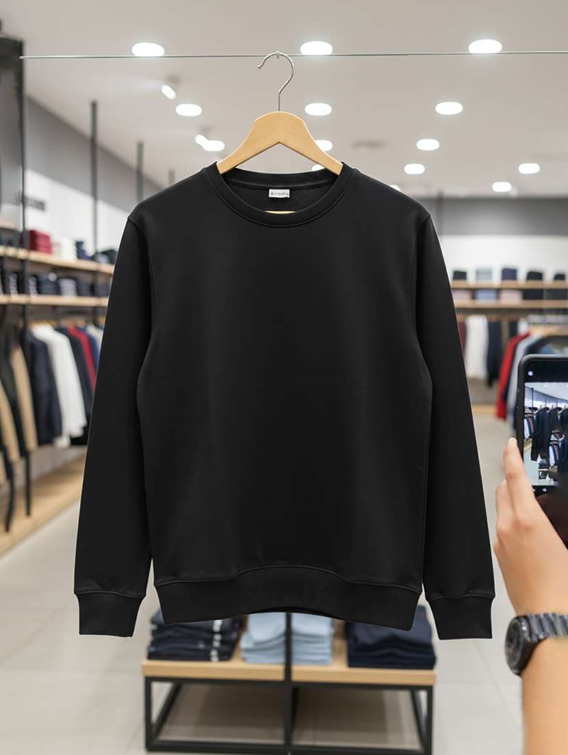 men solid long sleeve regular fit sweatshirt - 22244379 -  Standard Image - 3