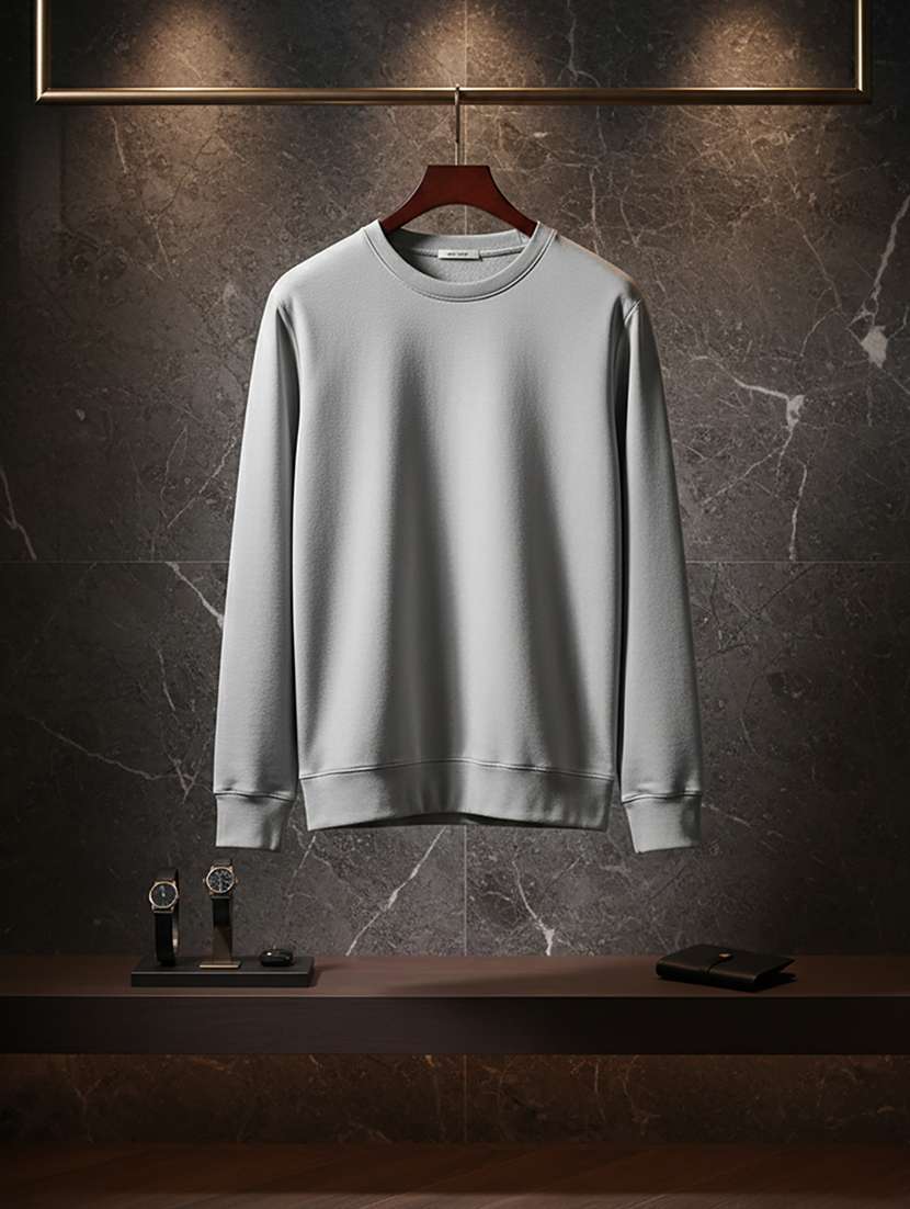 men solid long sleeve regular fit sweatshirt - 22244380 -  Standard Image - 3