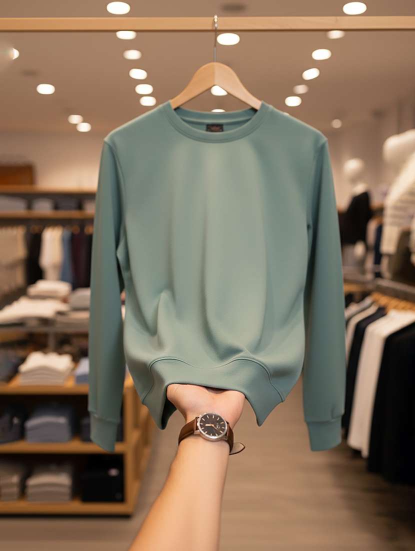 men solid long sleeve regular fit sweatshirt - 22244381 -  Standard Image - 3