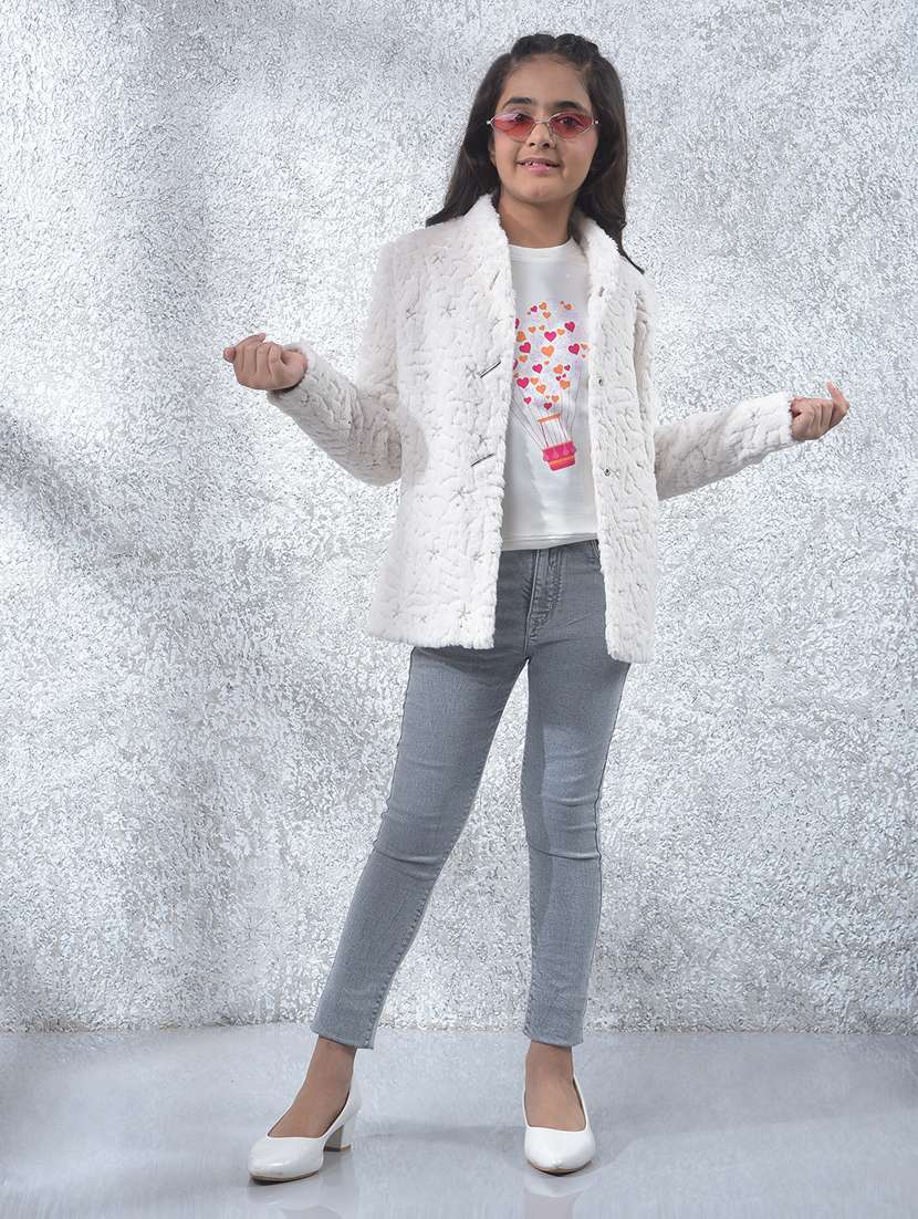 girls self designed long sleeve regular coat - 22244395 -  Standard Image - 5