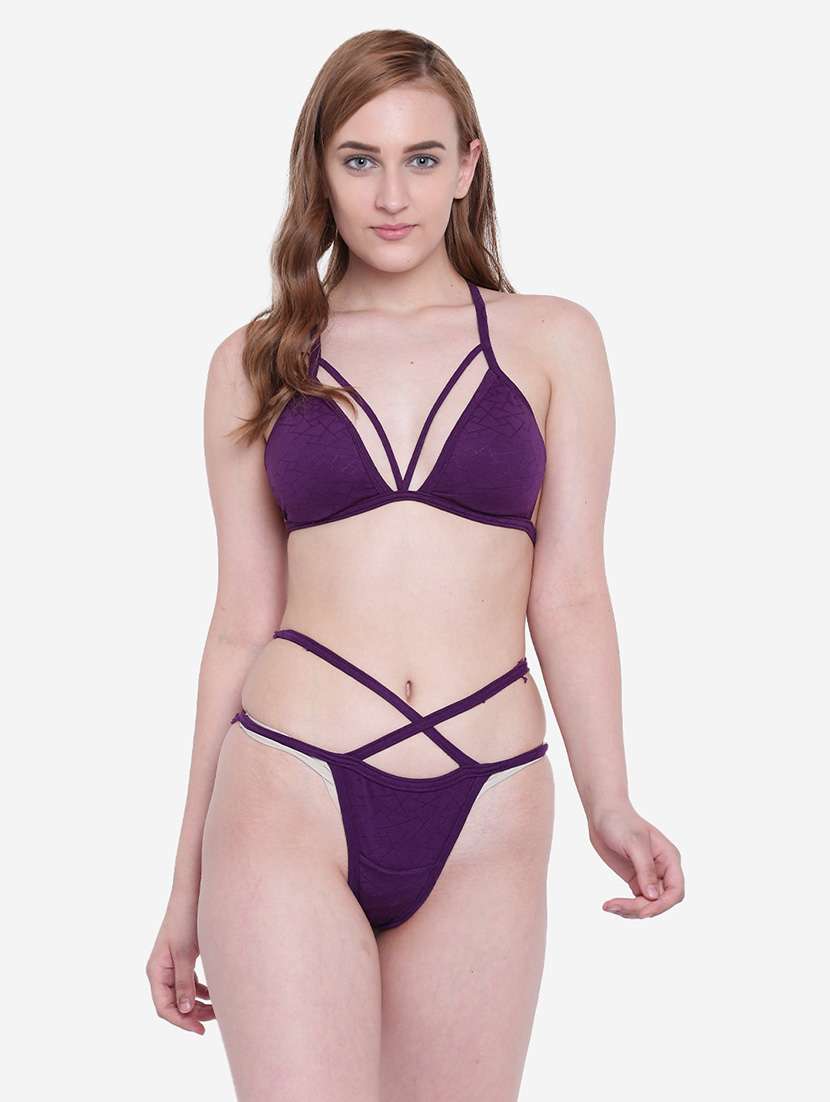 women solid bikini set