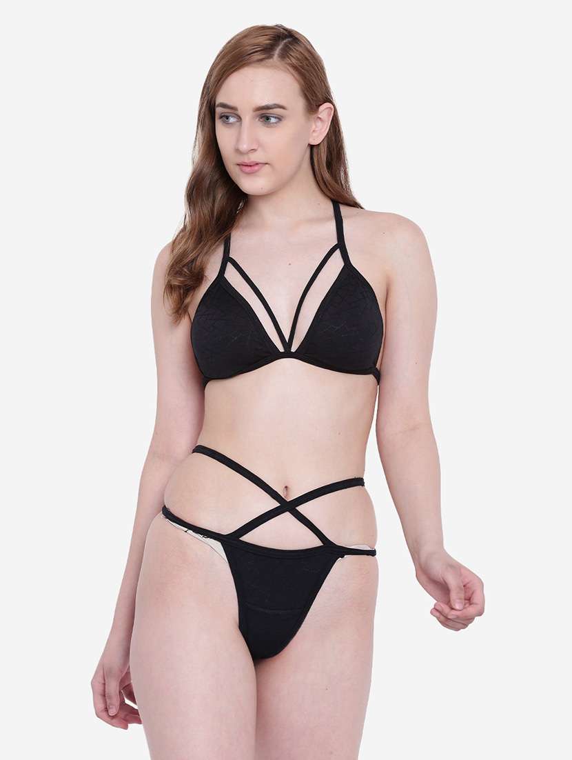 women solid bikini set