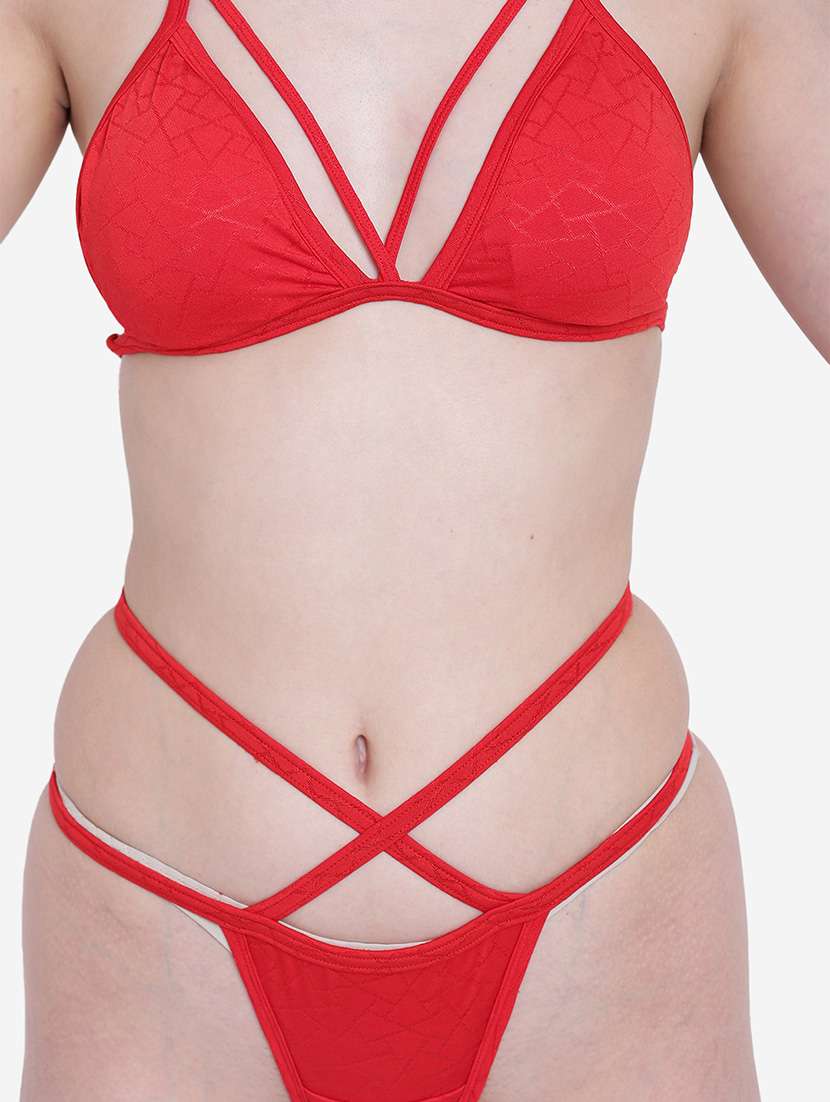 women solid swimwear bikini set - 22244412 -  Standard Image - 3