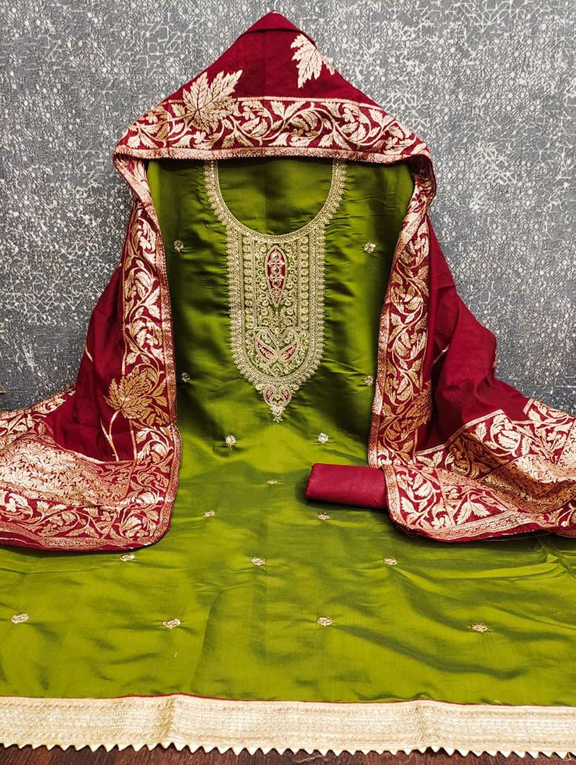 women solid with work unstitched suit set - 22244630 -  Standard Image - 3