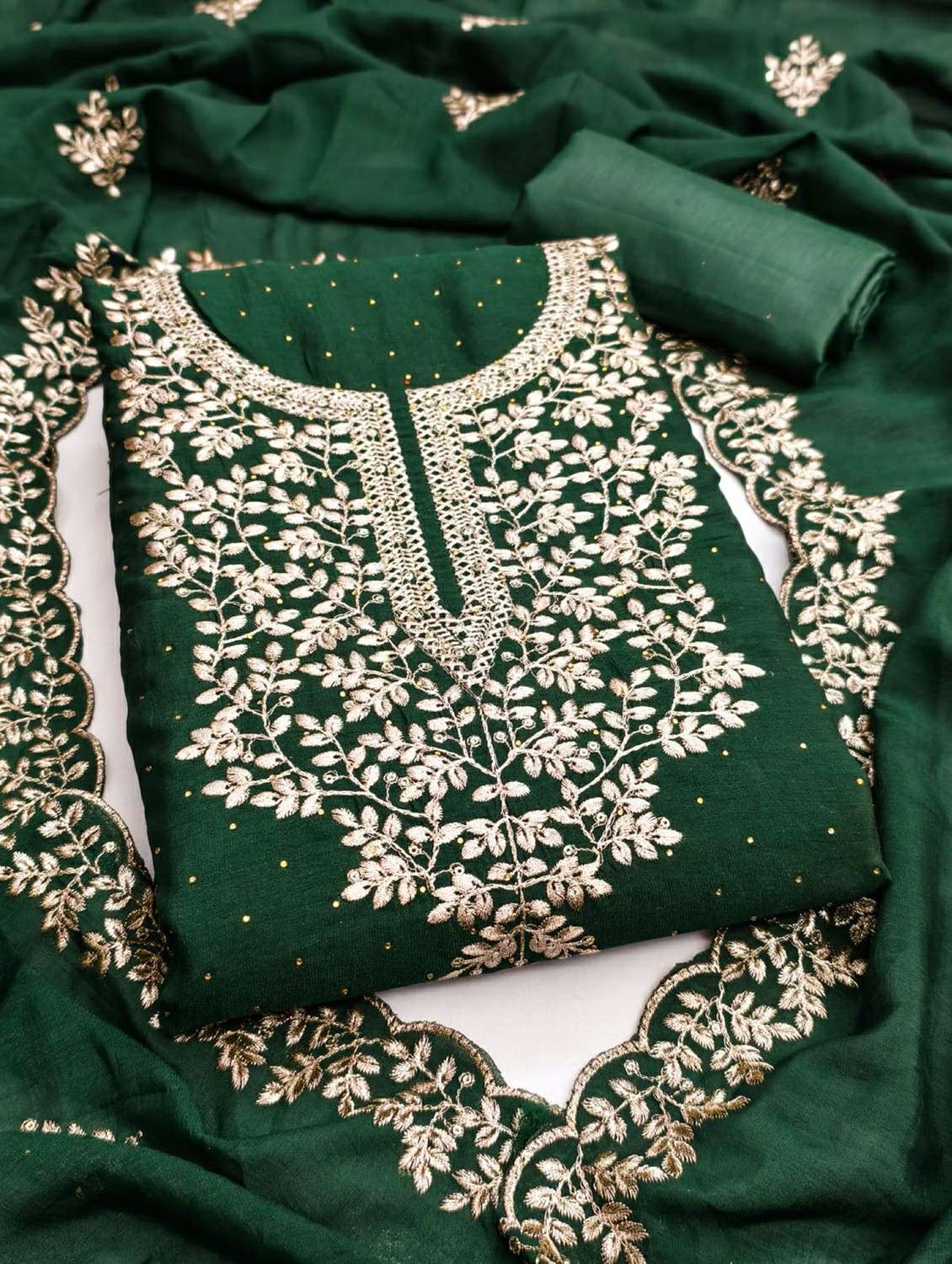 women solid with work unstitched suit set - 22245061 -  Standard Image - 3