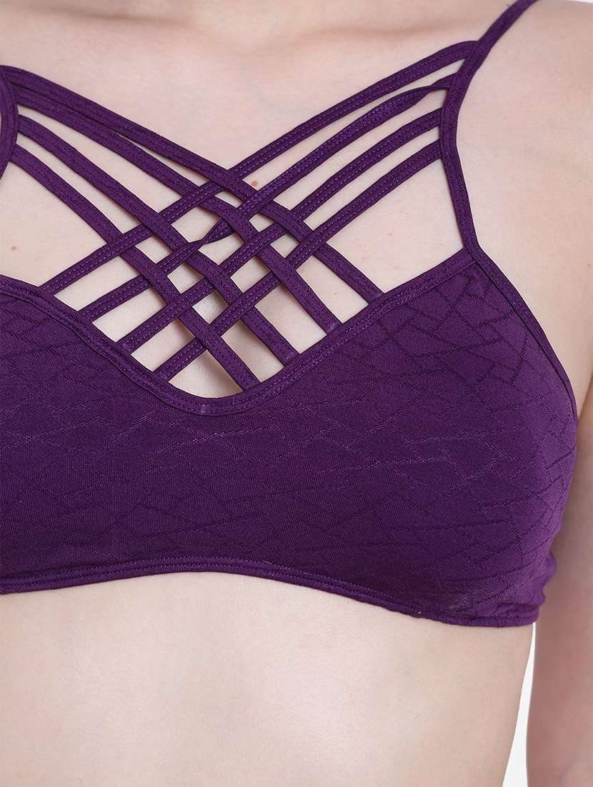 women solid lightly padded bralette - 22245658 -  Standard Image - 3