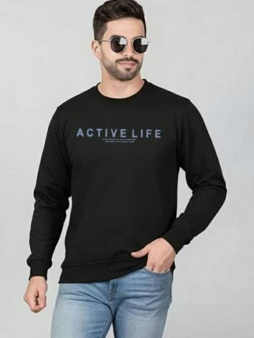 men typographic long sleeve regular fit sweatshirt - 22245679 -  Standard Image - 0