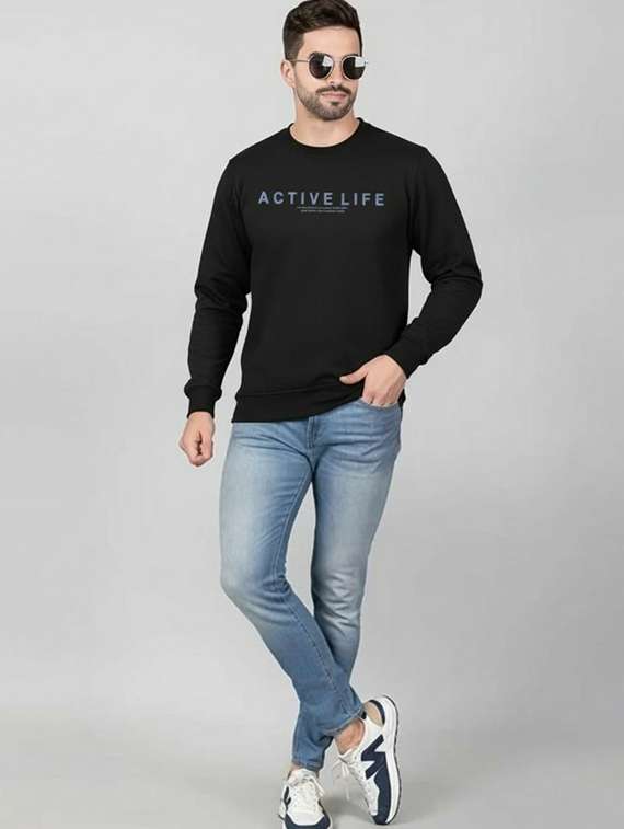 men typographic long sleeve regular fit sweatshirt - 22245679 -  Standard Image - 3